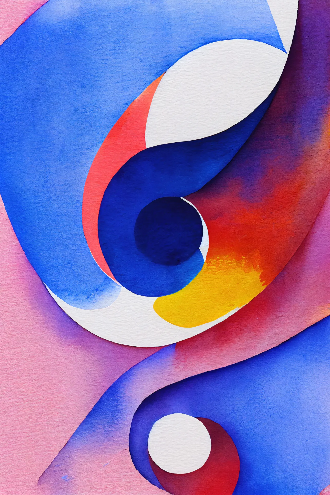 Abstrakte aquarelle von mauro mit lebendigen farbflächen