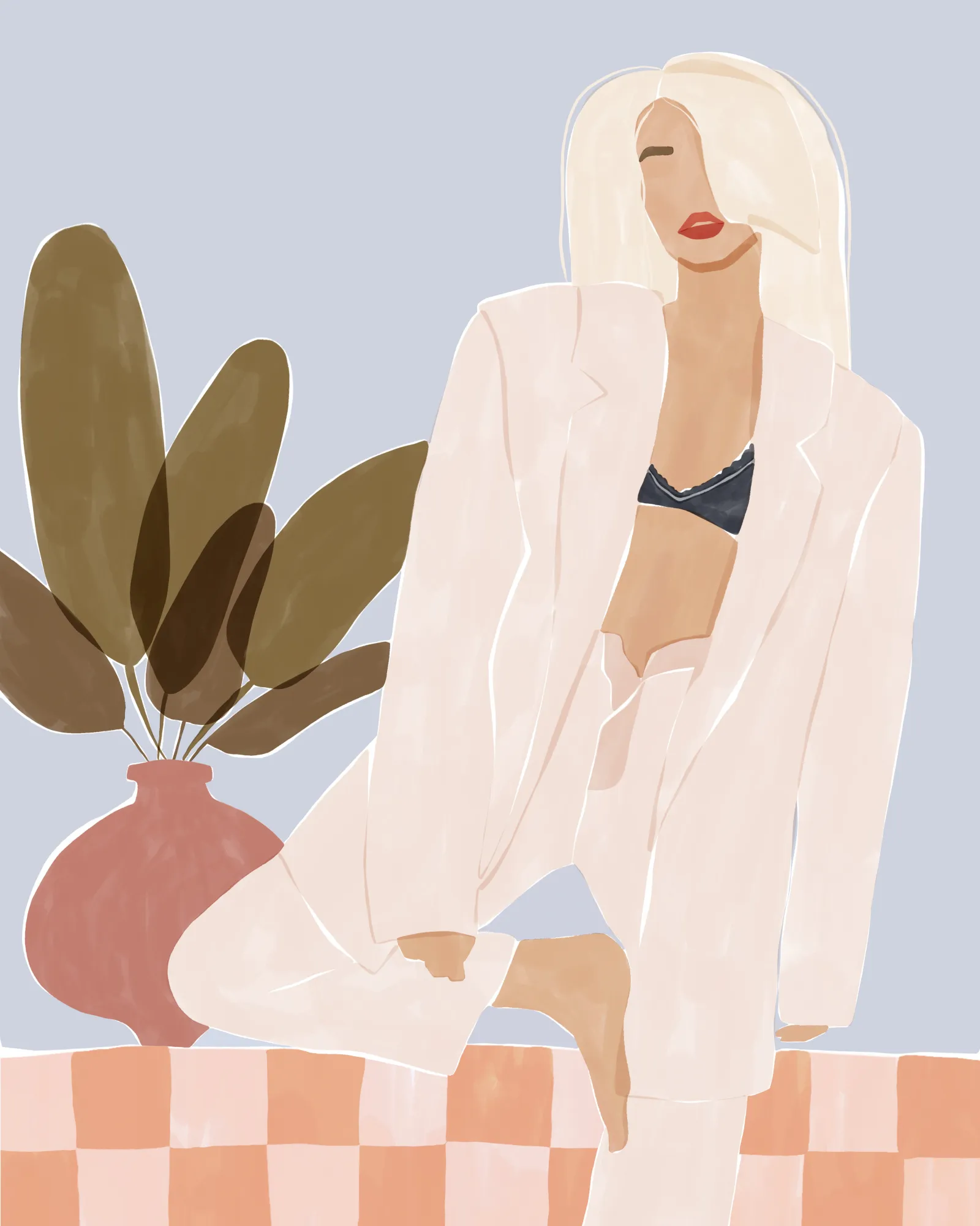 Too lazy to yoga, entspannte illustration von ivy green