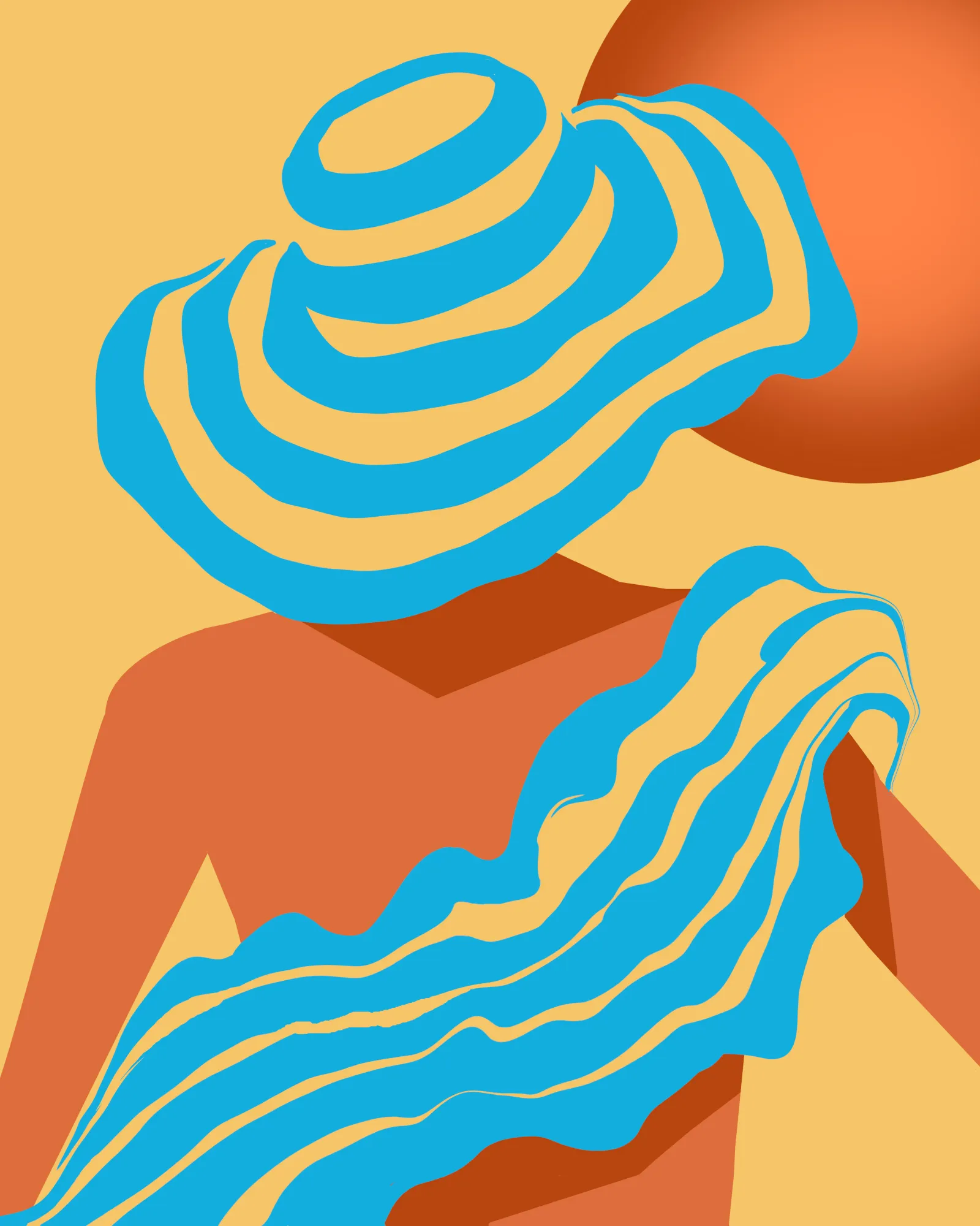 Sunlit wavesstripe von sannel larson