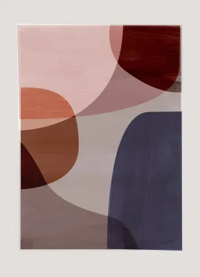 Grafische abstraction mit pastellfarben und linienzeichnung