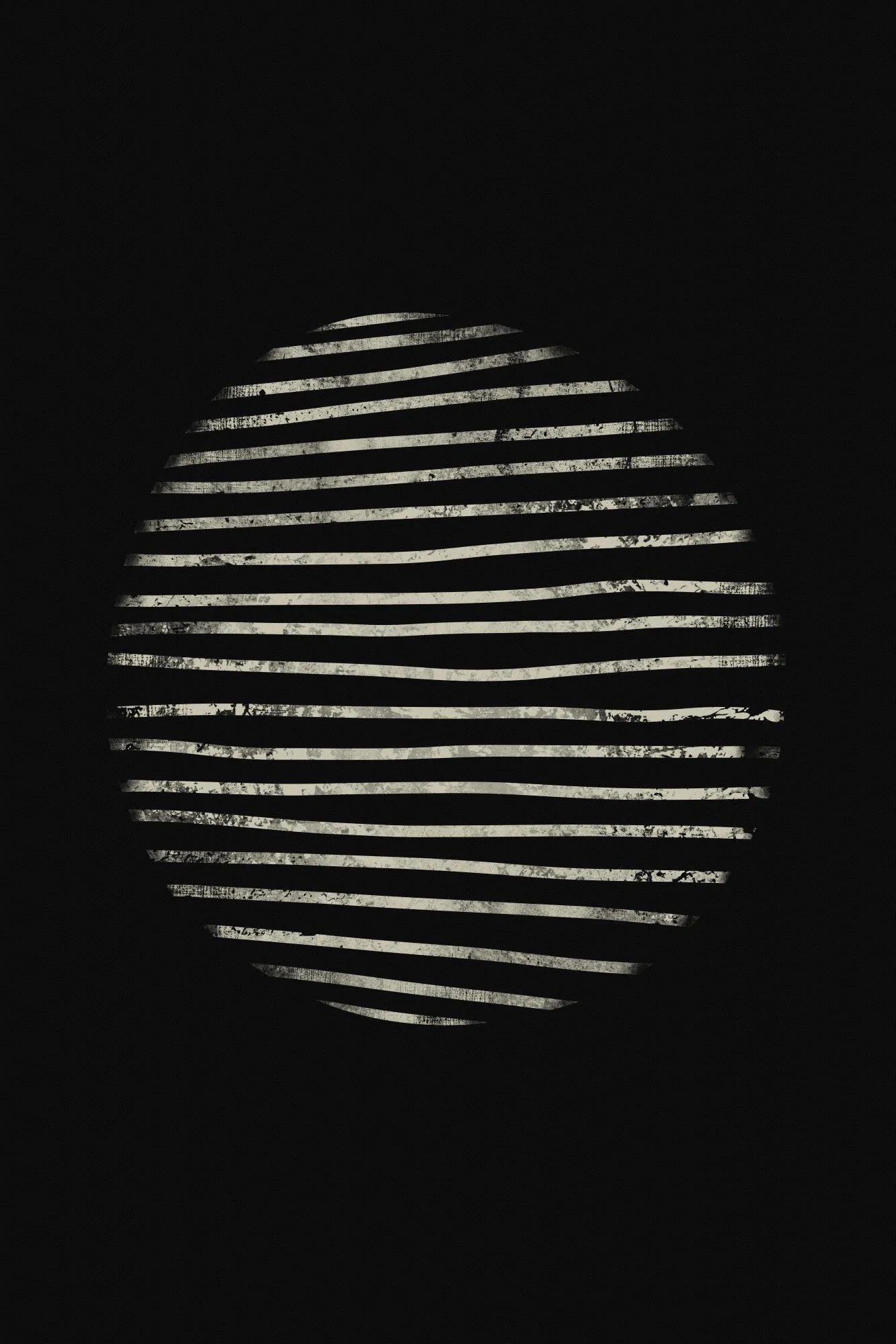 Abstract circle in monochrome stripes