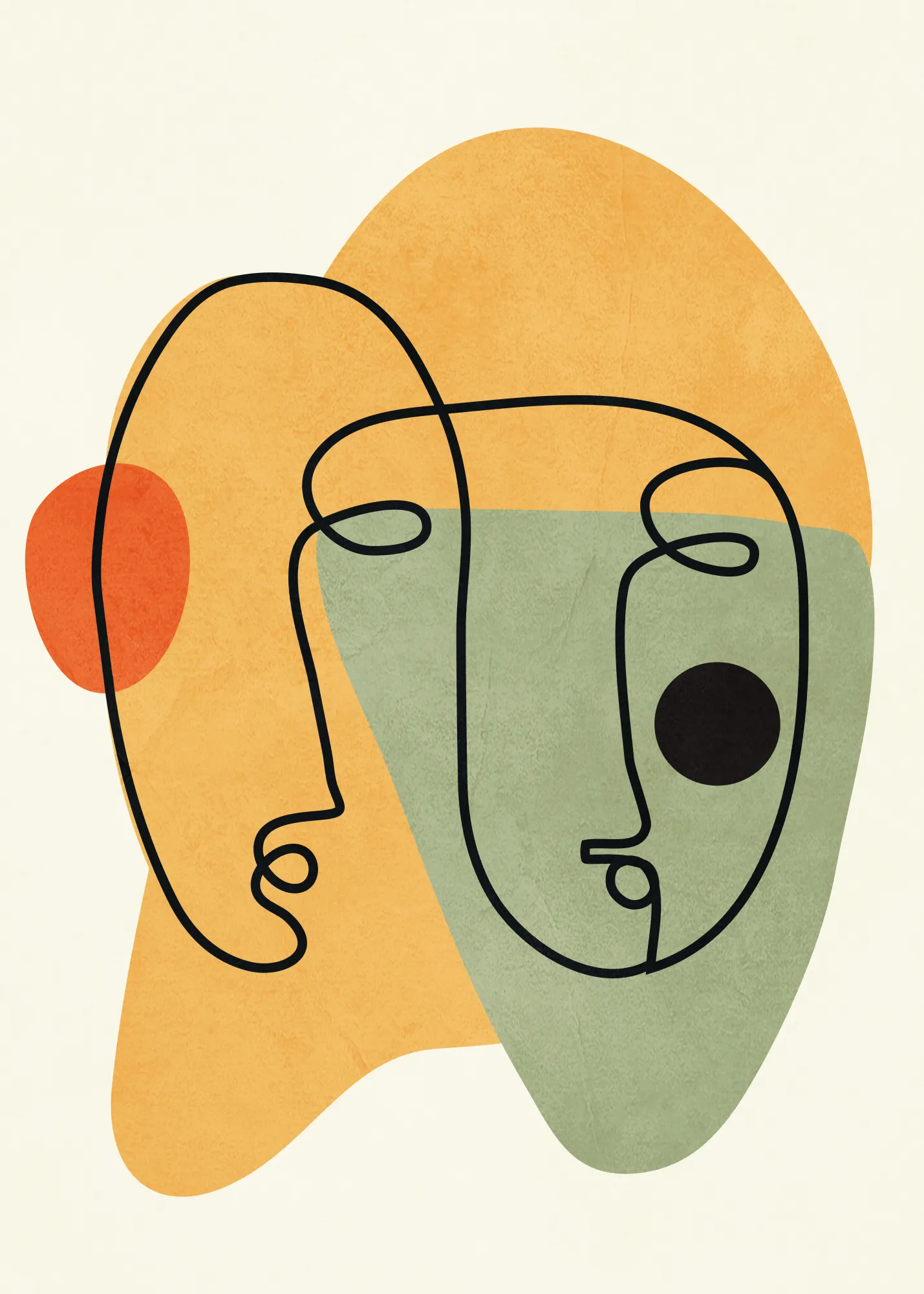 Abstract faces 10 von city art in erdigen tönen