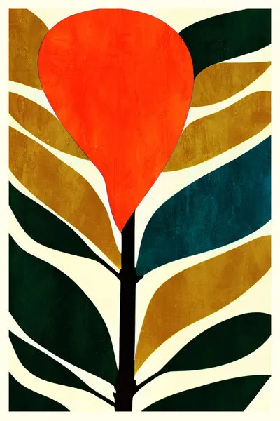 Abstract Orange Plant