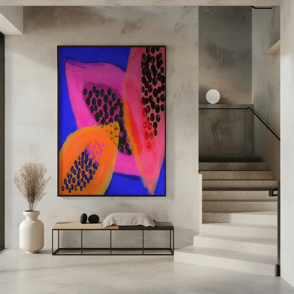 Vibrante harmonie mit tropischen papayas in interieur