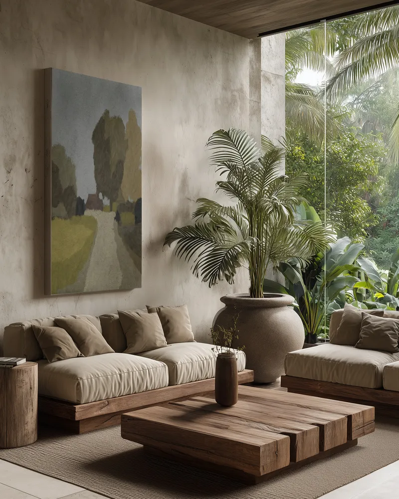 Kent: naturnahe landschaft in pastelltönen in interieur