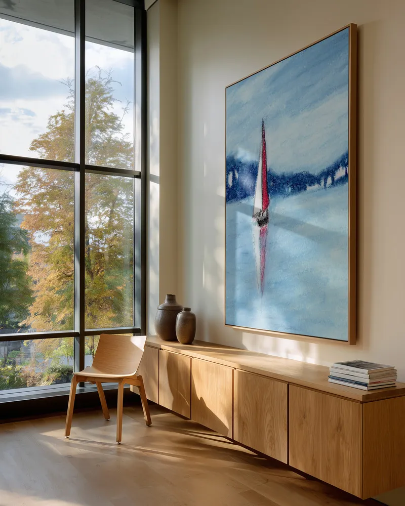 Segelboot in port townsend bay von janel bragg in interieur