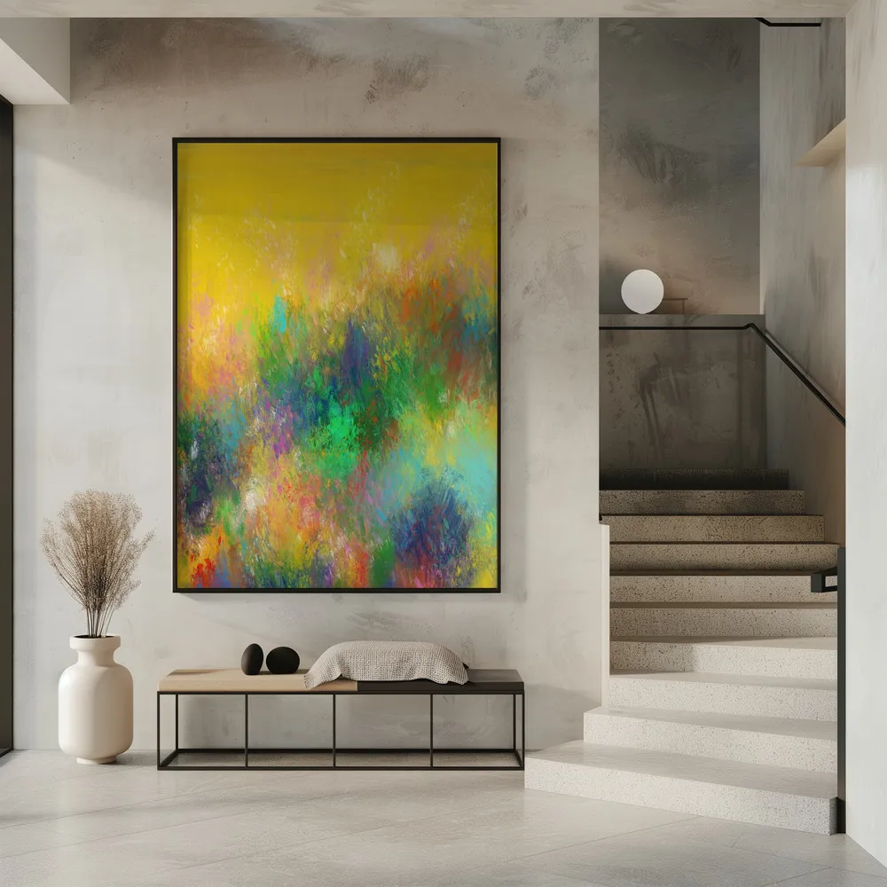Spiegelung von van goghs garten in farben in interieur