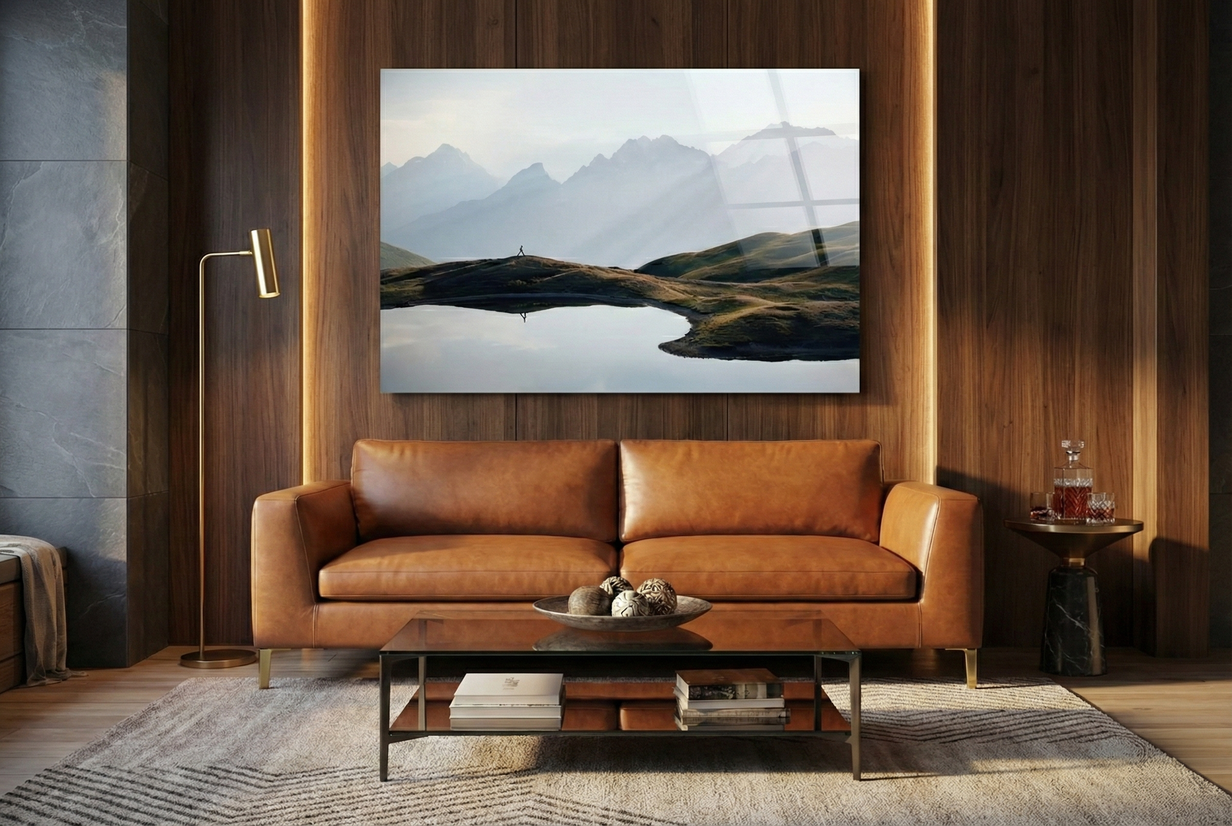 Acrylglasbild im modernen Wohnzimmer