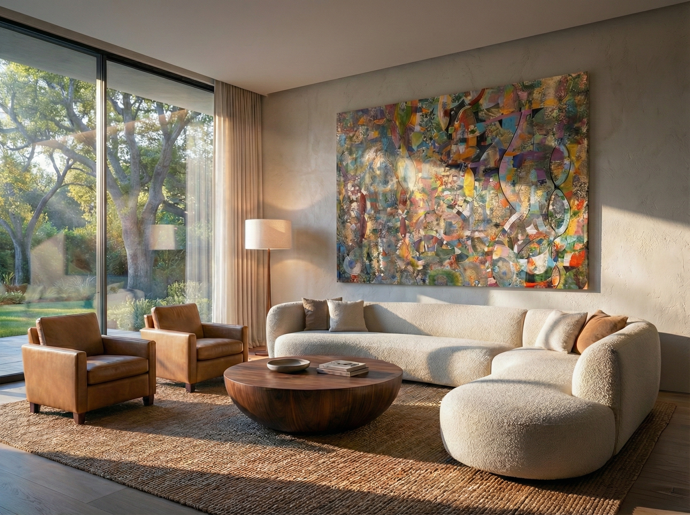 Leinwandbild im modernen Wohnzimmer