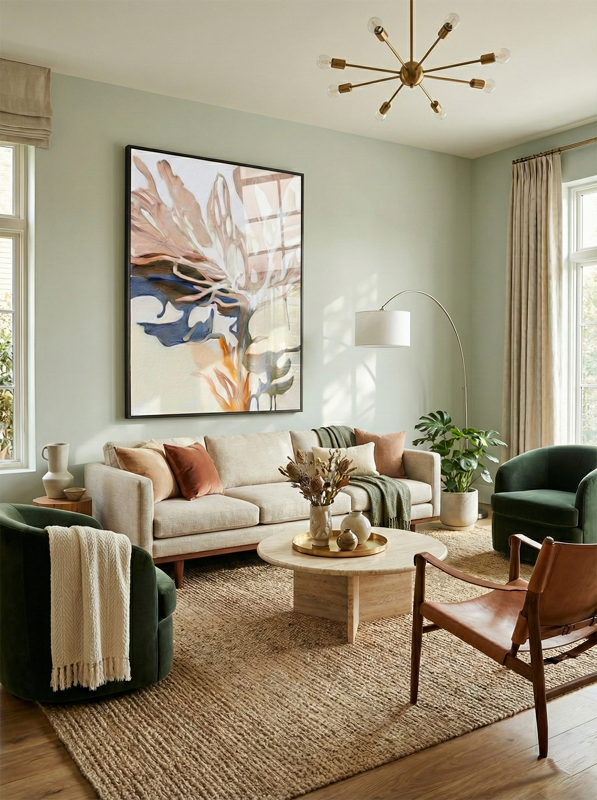 Alu Dibond Bild im modernen Wohnzimmer